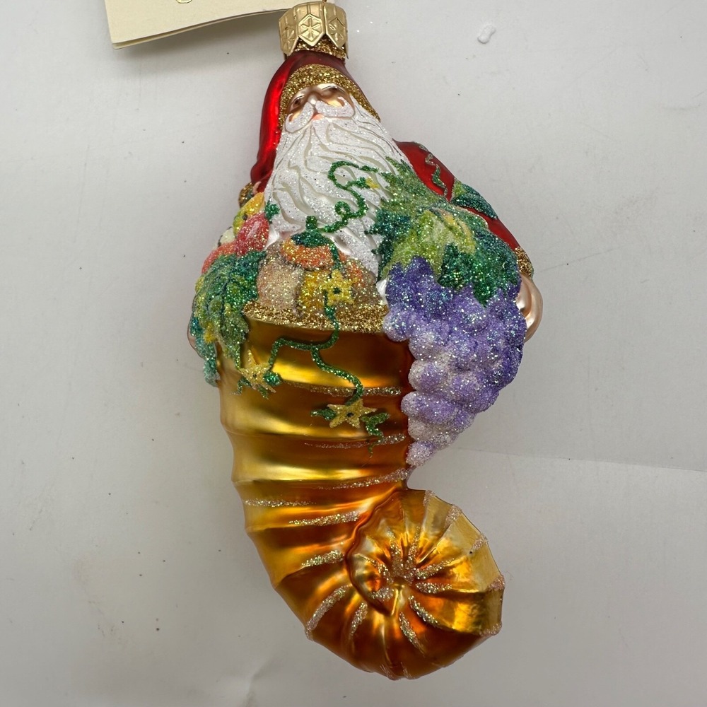 2002 Patricia Breen Plymouth Santa Gold 4.53" Ornament Fruit